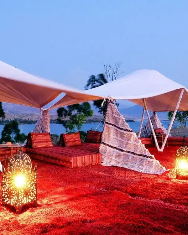 Traditional Arabian Desert Camp Setup for Desert Safari Abu Dhabi