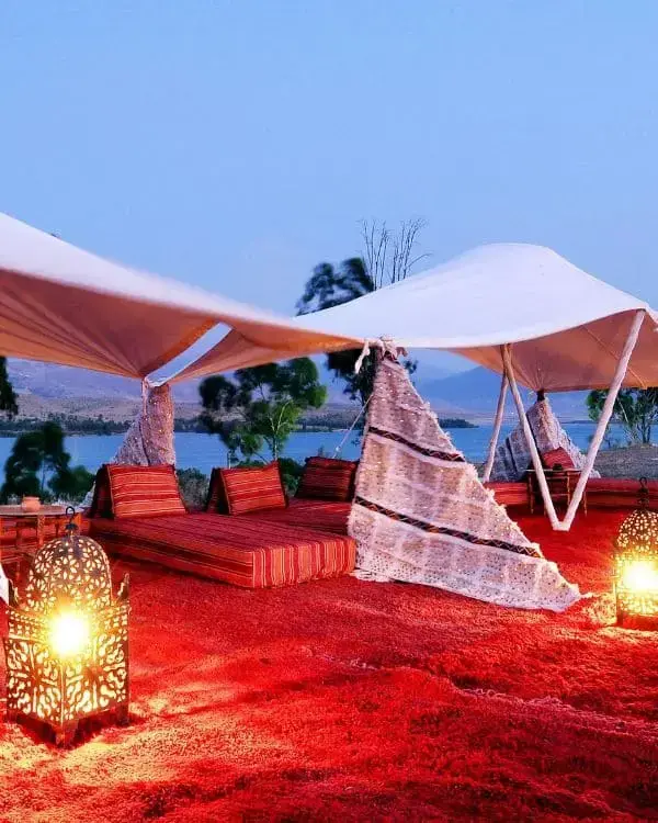 Traditional Arabian Desert Camp Setup for Desert Safari Abu