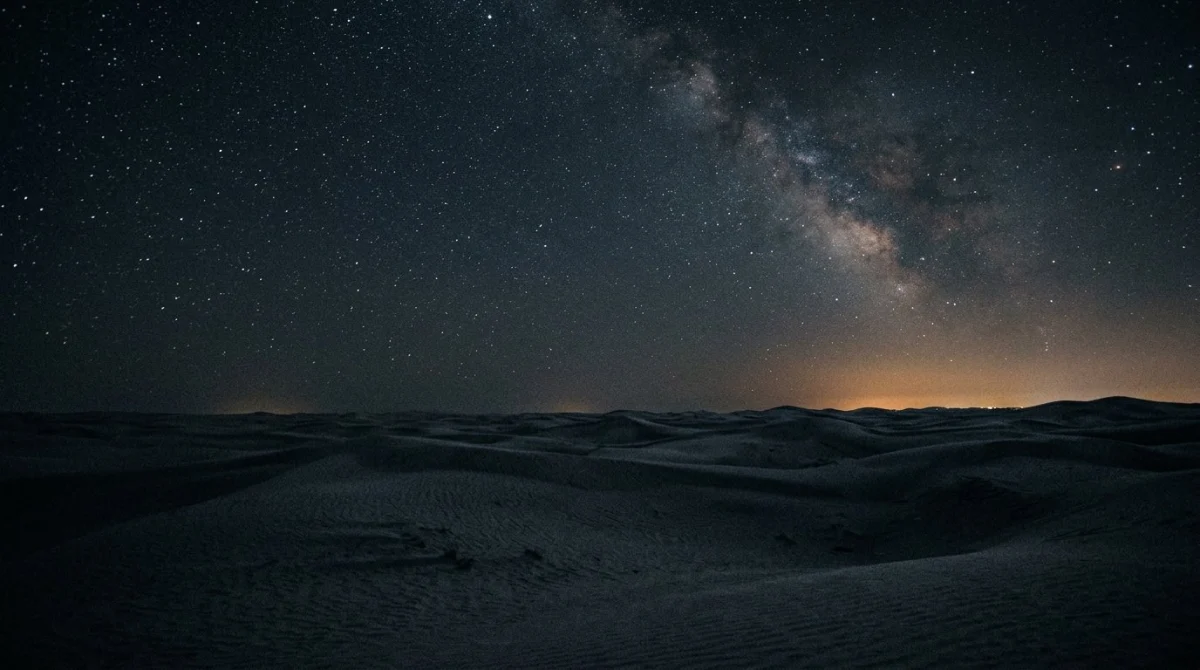The Milky Way over the dunes on an overnight desert safari near Abu Dhabi
