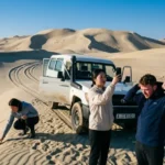 Morning desert safari Abu Dhabi cool dunes guests