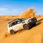 4x4 dune bashing adventure during a Morning Desert Safari in Abu Dhabi on golden sand dunes.
