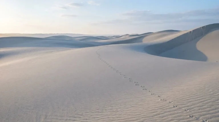 Untouched morning dunes with long cool shadows near Abu Dhabi