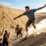 Sandboarding tour Abu Dhabi dune slope rider