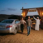 Self drive desert safari Abu Dhabi camp arrival